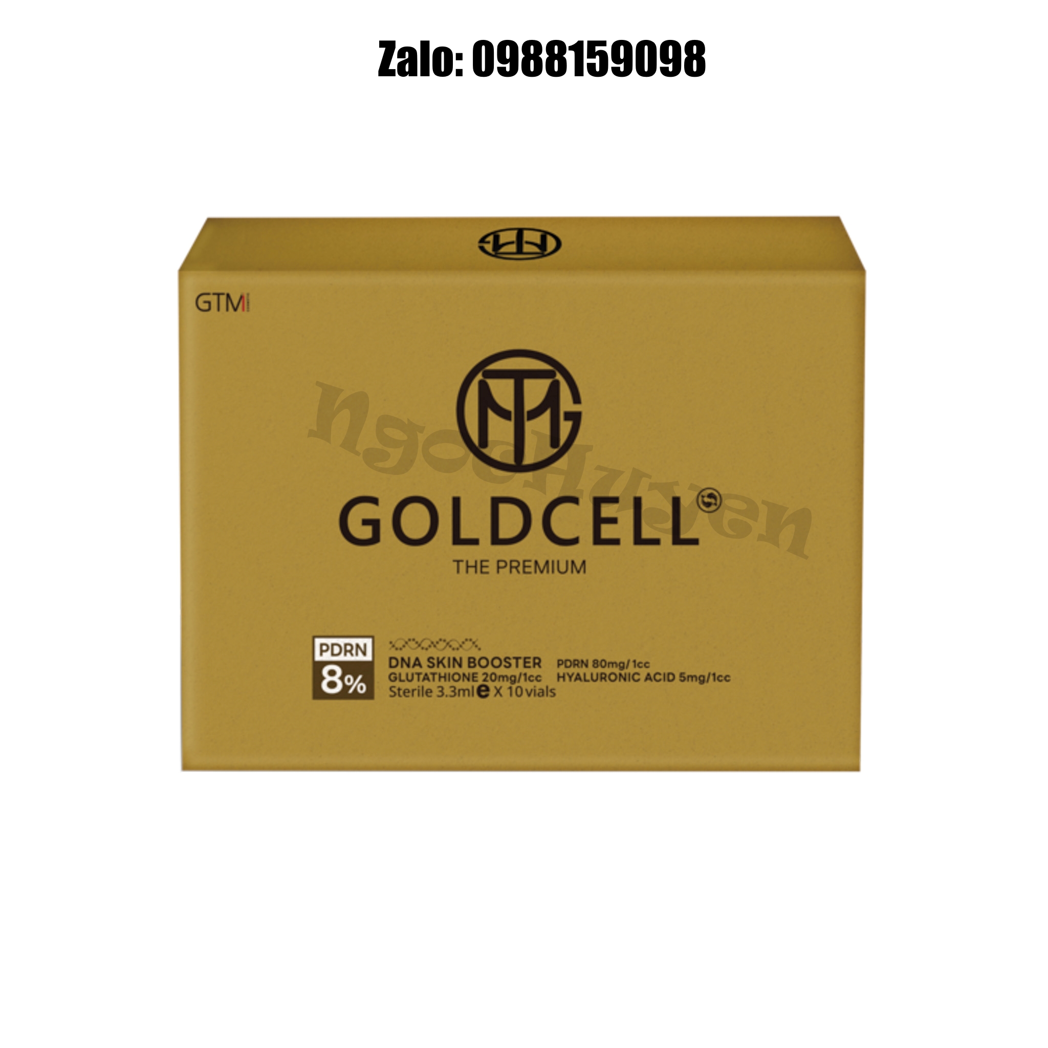 Tinh chất căng bóng da tiêm meso DNA cá hồi GTM Gold Cell 8% - 1 hộp 10 lọ