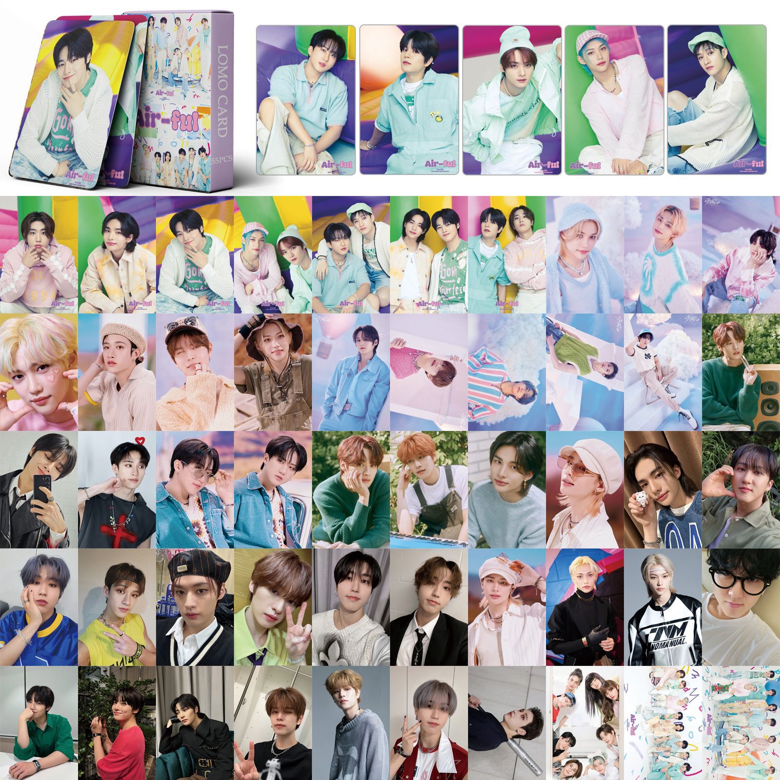 Set 55 lomo card Stray Kids - Japan Season’s Greeting 2024 "Air-ful"