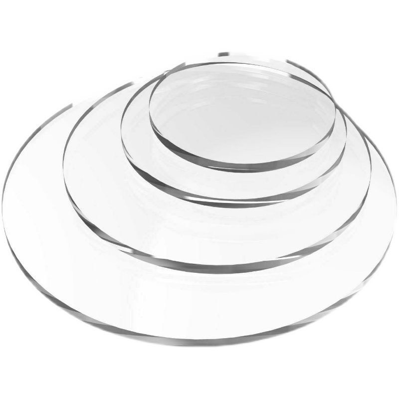 Tấm mica trong suốt hình tròn tùy chọn kích thước.