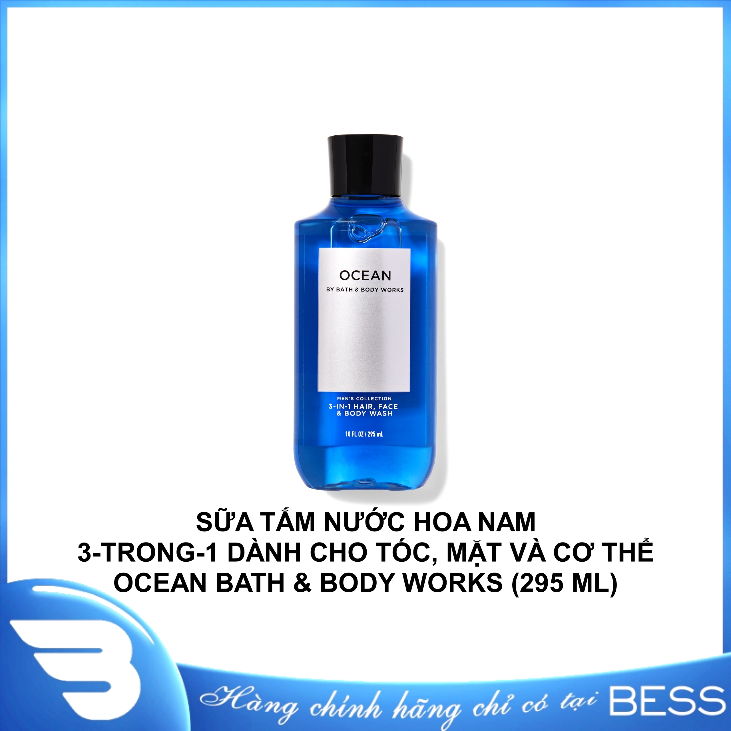 [Hcm][Chính Hãng] Sữa Tắm Nước Hoa Nam 3 - Trong - 1 Dành Cho Tóc Mặt Và Cơ Thể Ocean Bath & Body Works (295 Ml)