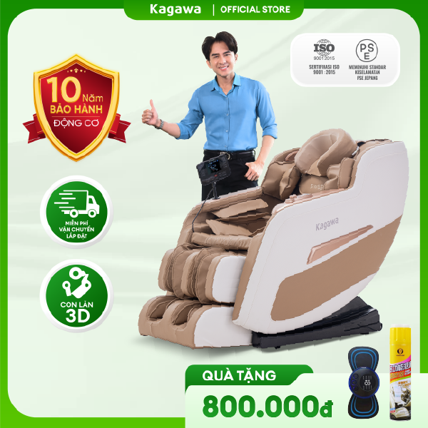 Ghế Massage Toàn Thân Kagawa K86 - Trắng Sữa Cao Cấp, 20 Chế Độ Massage Tự Động, Điều Khiển Bằng Giọng Nói