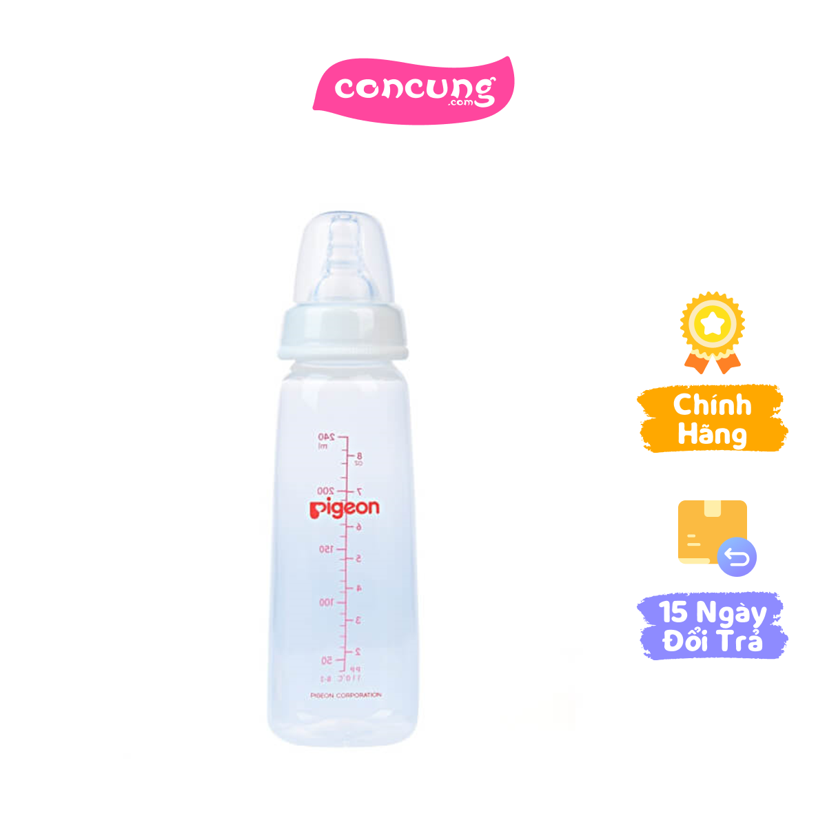 Bình sữa Pigeon nhựa PP vuông 240ml