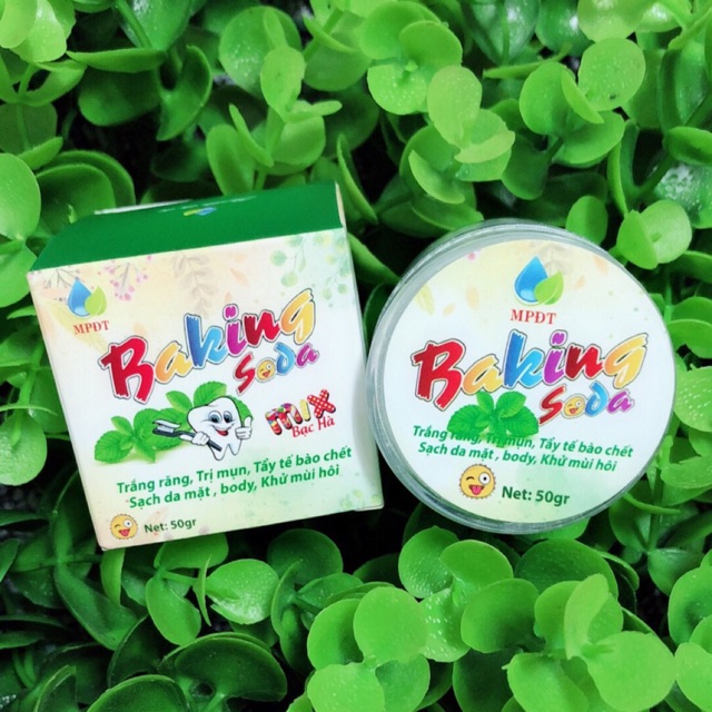 Baking soda mix Bạc Hà - Làm Trắng răngThơm miệngngừa mụn Mịn daKhử mùi Tẩy da chết…