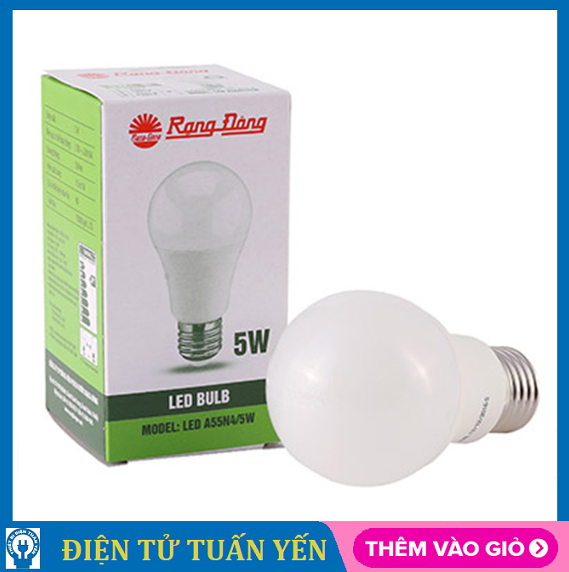 Bóng đèn led bulb Rạng Đông công suất 5W ánh sáng trắng & vàng - Hàng chính hãng