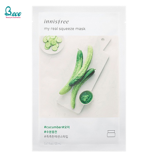 Mặt Nạ Dưa Leo Dưỡng Ẩm Sáng Da Innisfree My Real Squeeze Mask – Cucumber