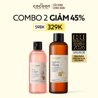 COMBO 1 Bigsize Nước tẩy trang bí đao 500ml + Nước sen Hậu Giang (toner) Cocoon giúp phục hồi đa nhiệm cho da rất nhạy cảm 310ml