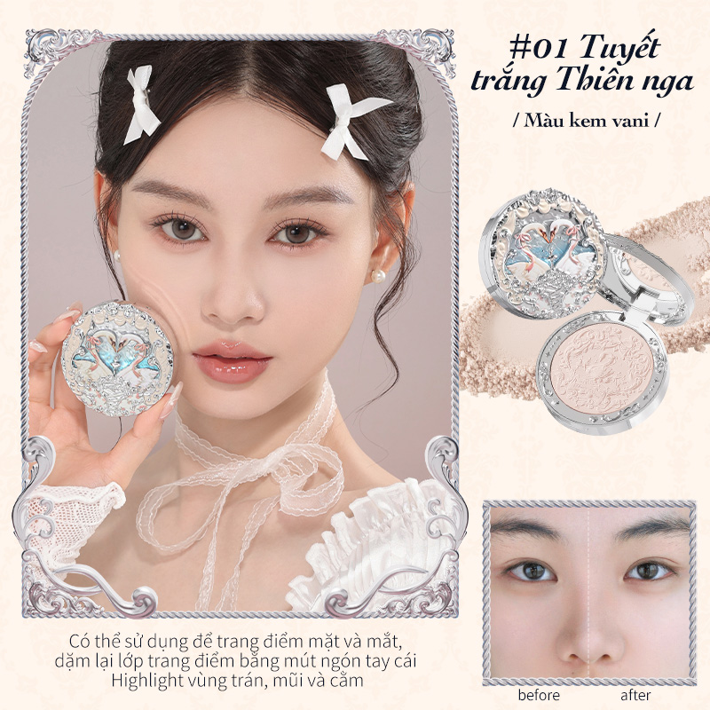 Flower Knows Phấn Má Hồng Dạng Lăn Hình Thiên Nga 5g Không kén da Swan Ballet Collection
