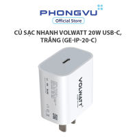 Củ sạc nhanh Volwatt 20W USB-C Trắng (GE-IP-20-C) - Bảo hành 24 tháng