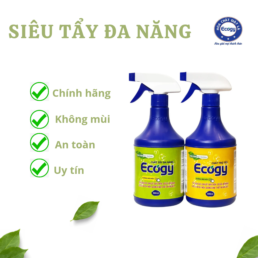 Bộ tẩy đa năng ECOGY không mùi tẩy mốc ố m.á.unhựa cây...trên đồ trắngđồ màu vật dụng gia đình nhà b