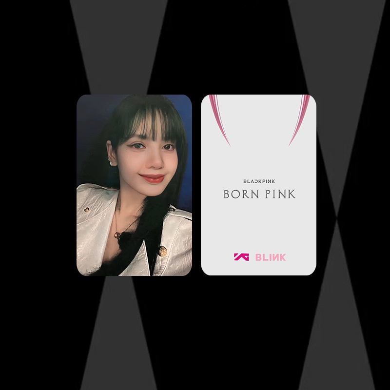 [ PHOTOCARD ] Thẻ Card Bo Góc Thành Viên BLACKPINK - Chủ Đề BORN PINK Bản Trắng Chữ Đỏ - Cán Sần Xịn