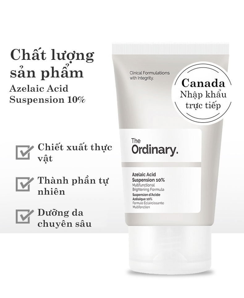 [HCM]The Ordinary Azelaic Acid Suspension 10% Kem dưỡng trắng da ngừa mụn làm sáng da dưỡng ẩm Whitening Cream Skin Care Moisturizing