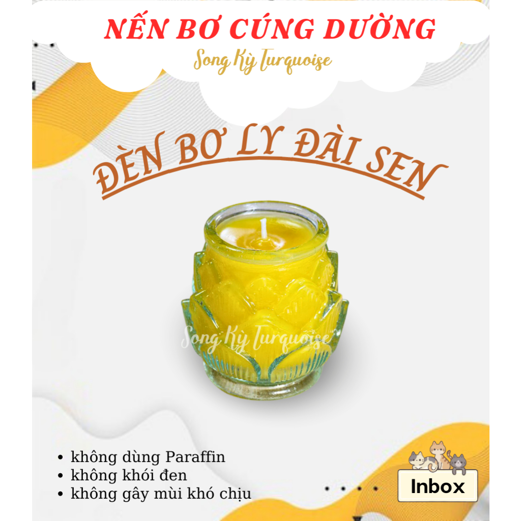 Nến Bơ Cúng Phật - Nến Bơ Ly Đài Sen Hương Thơm Tự Nhiên - Nguyên Liệu Nến Bơ Song Kỳ
