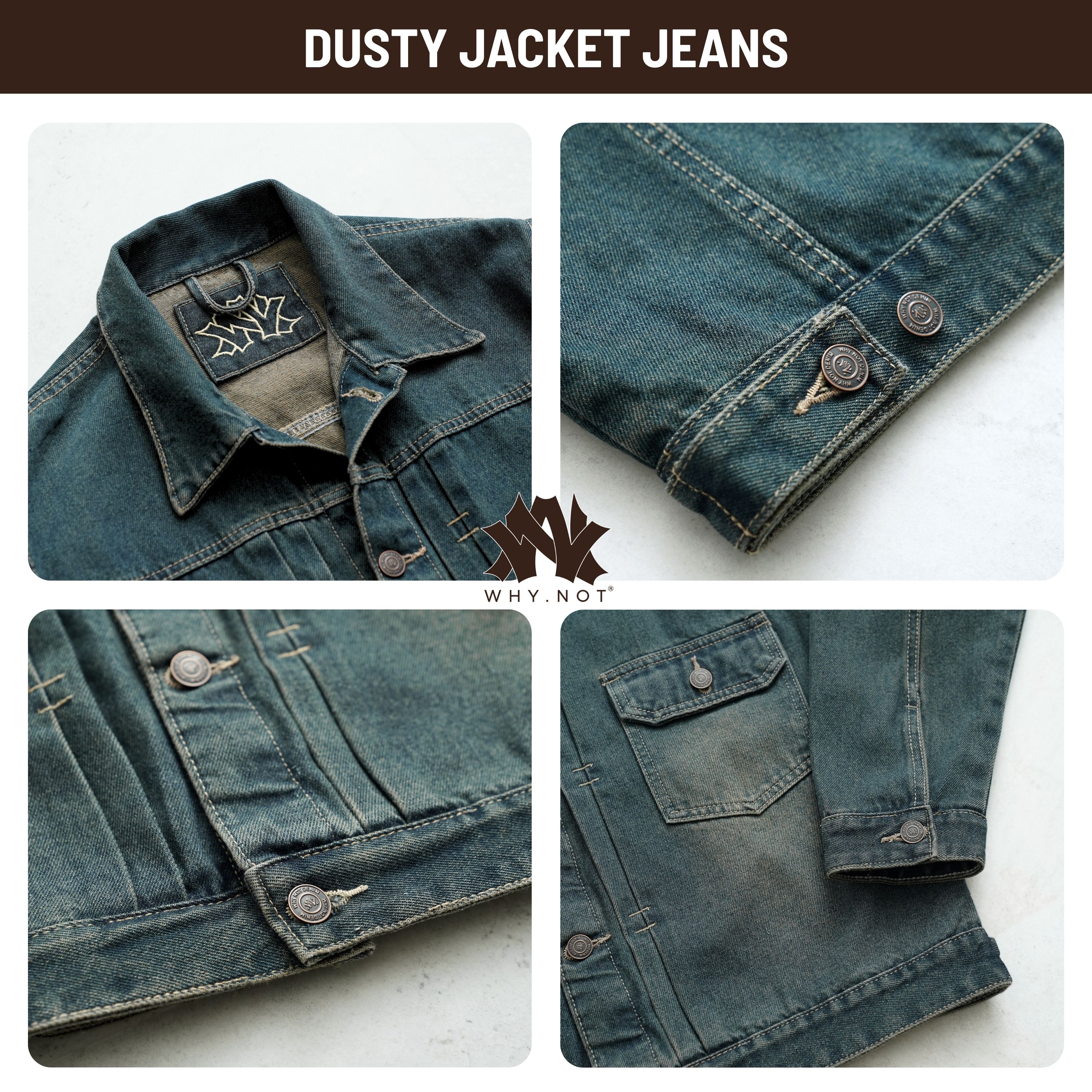 [WHY.NOT] Indigo Jeans Jacket - Áo Khoác Jean Nam Form Rộng Màu Indigo