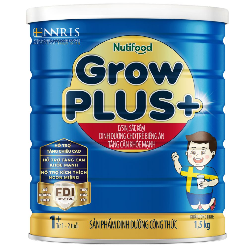 Sữa GrowPLUS+ Xanh 1.5kg 1+ Hỗ Trợ Trẻ Biếng Ăn Tăng Cân Phát Triển Chiều Cao Cho Bé - Bibomart