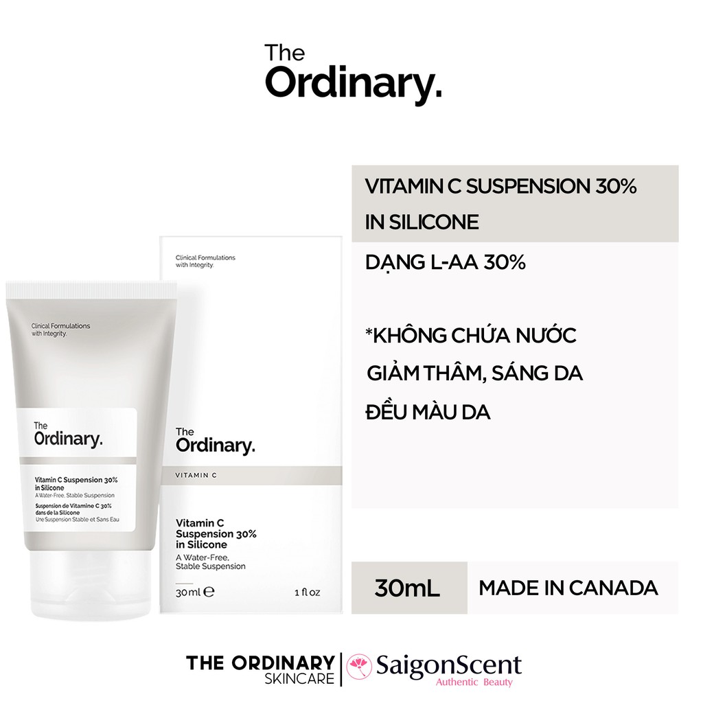 [Hcm]Tinh Chất The Ordinary Vitamin / C Suspension 30% In Silicone / 30Ml