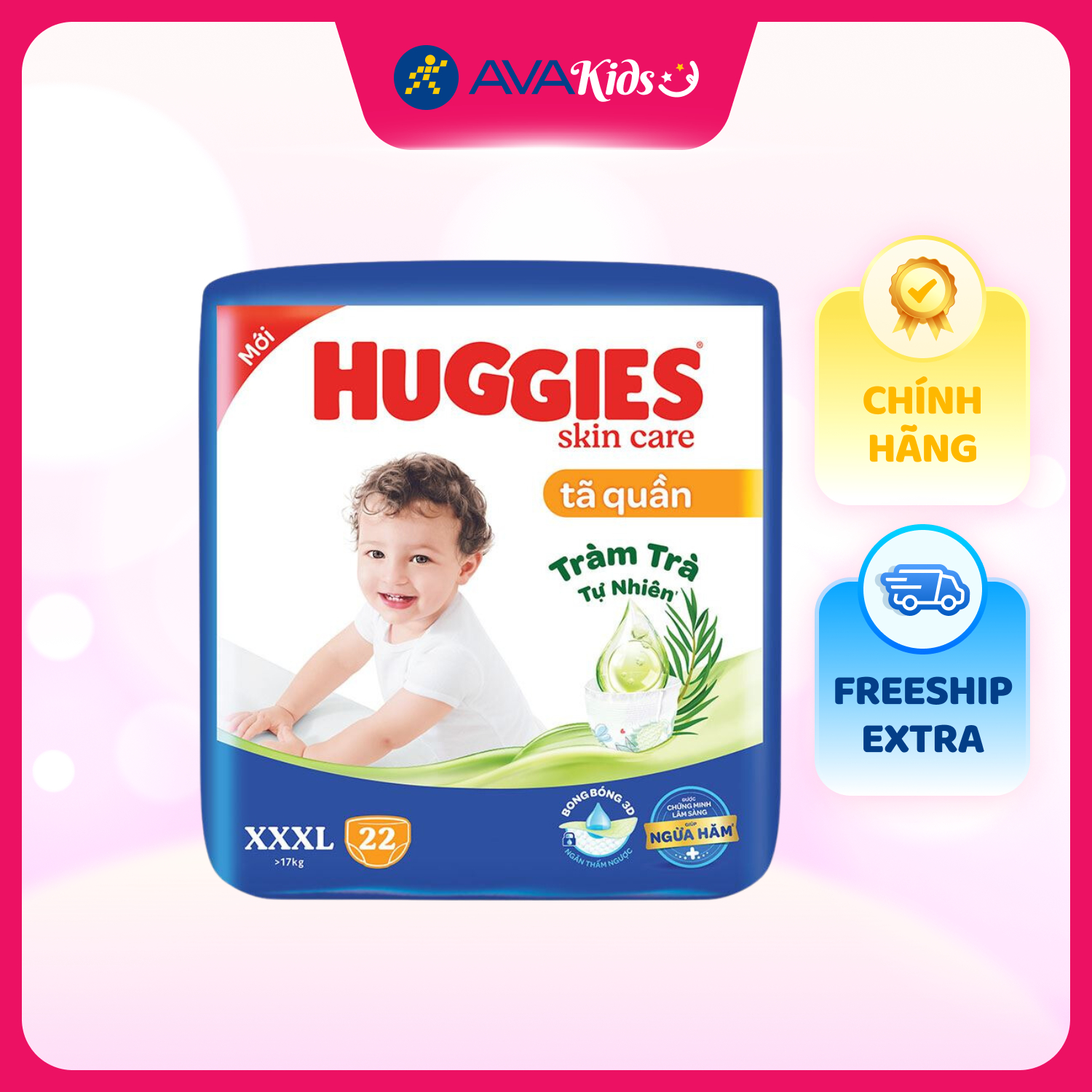 Tã quần Huggies Skincare size XXXL 22 (Trên 17 kg)