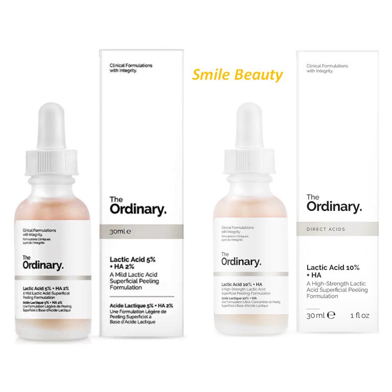 Tinh Chất Serum tẩy da chết hóa học The Ordinary Lactic Acid+Ha 30Ml (nồng độ 5%)