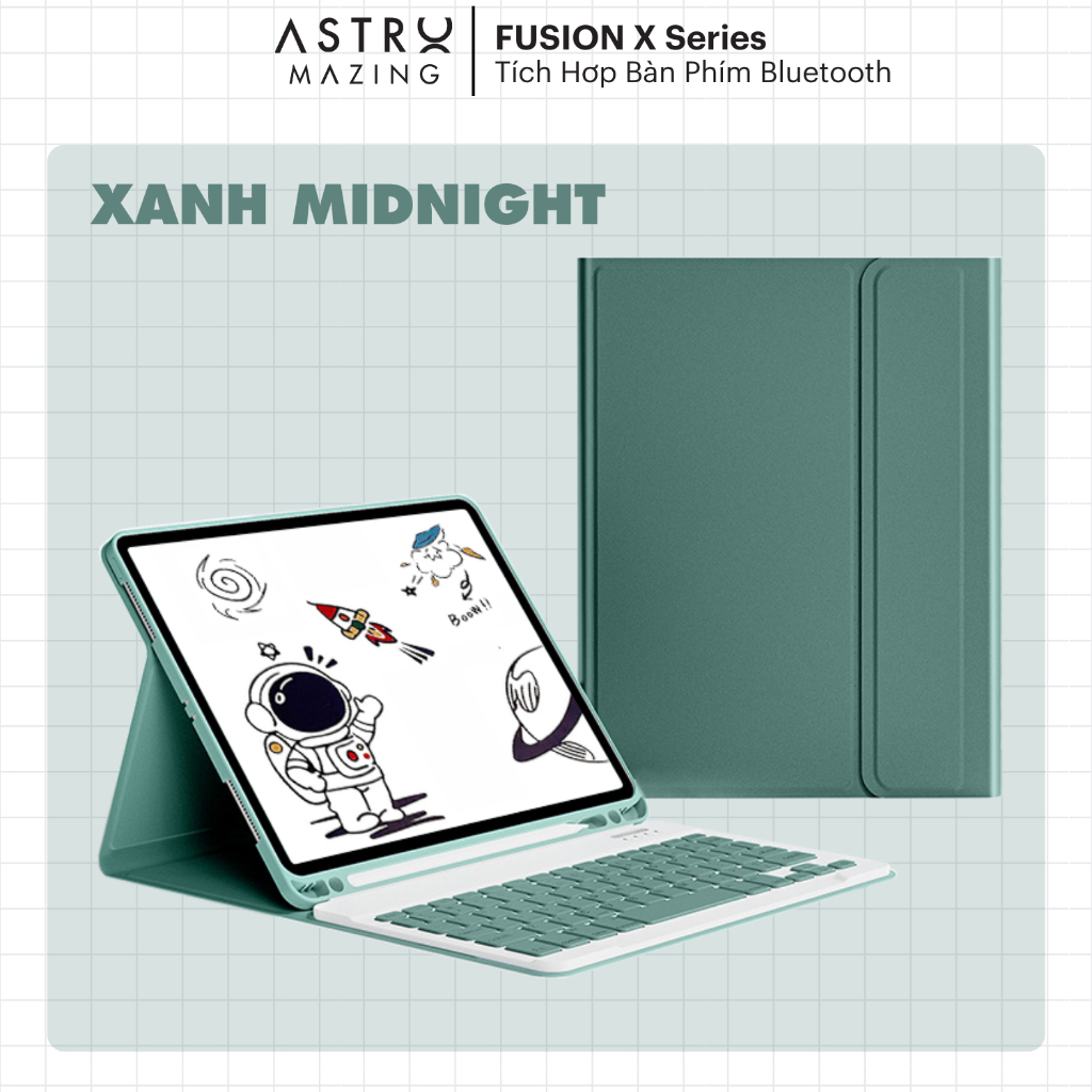 [Fusion X] Bao da bàn phím bluetooth AstroMazing dành cho iPad Pro 11 Air 4 5 Gen 7 8 9 10.2 2020 20