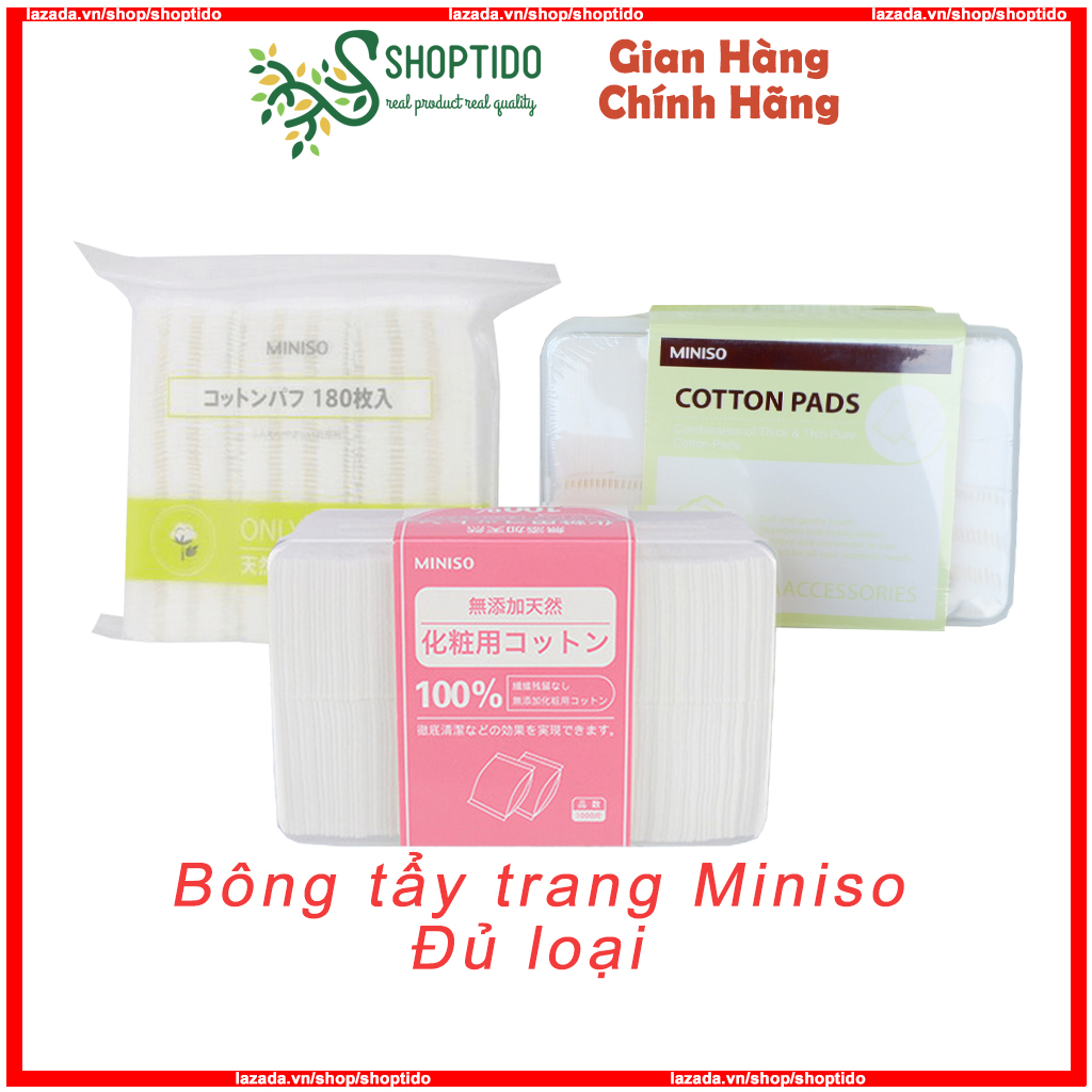 Bông Tẩy Trang Miniso Dạng Hộp Dạng Túi Shoptido