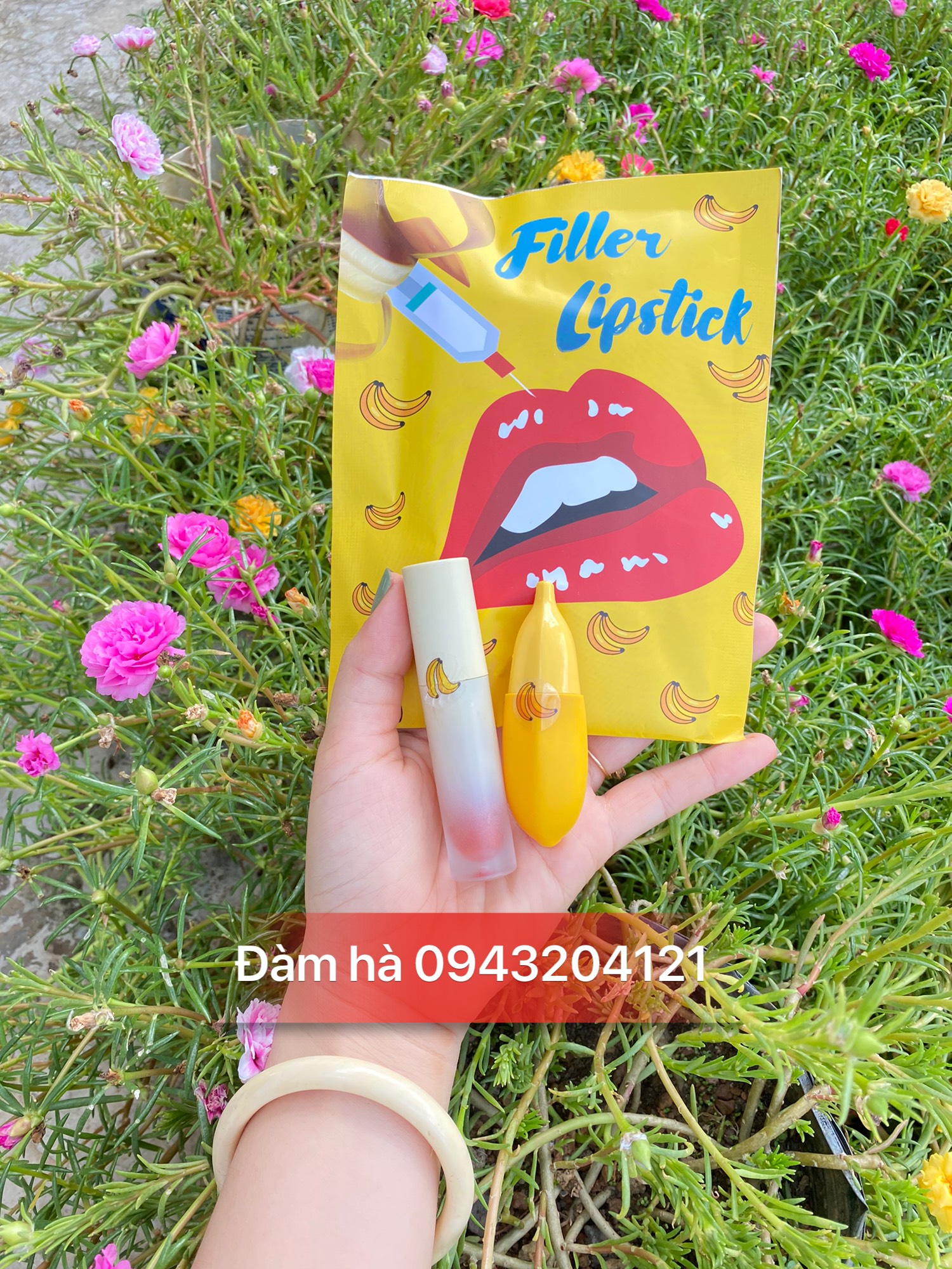 Son Filler Collagen Chuối Khử Thâm Parea cùng son màu Chu Lipstick- son chuối