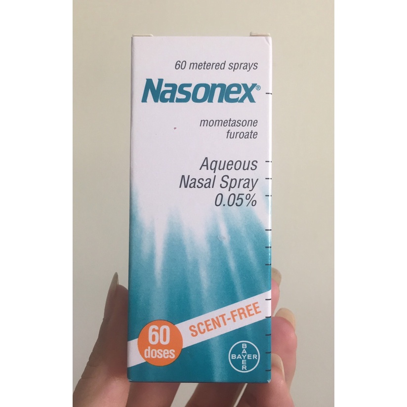 Xịt mũi Nasonex hết ngay khó chịu của viêm mũi dị ứng hàng nhập khẩu Bỉ ( Lọ 60 liều xịt)