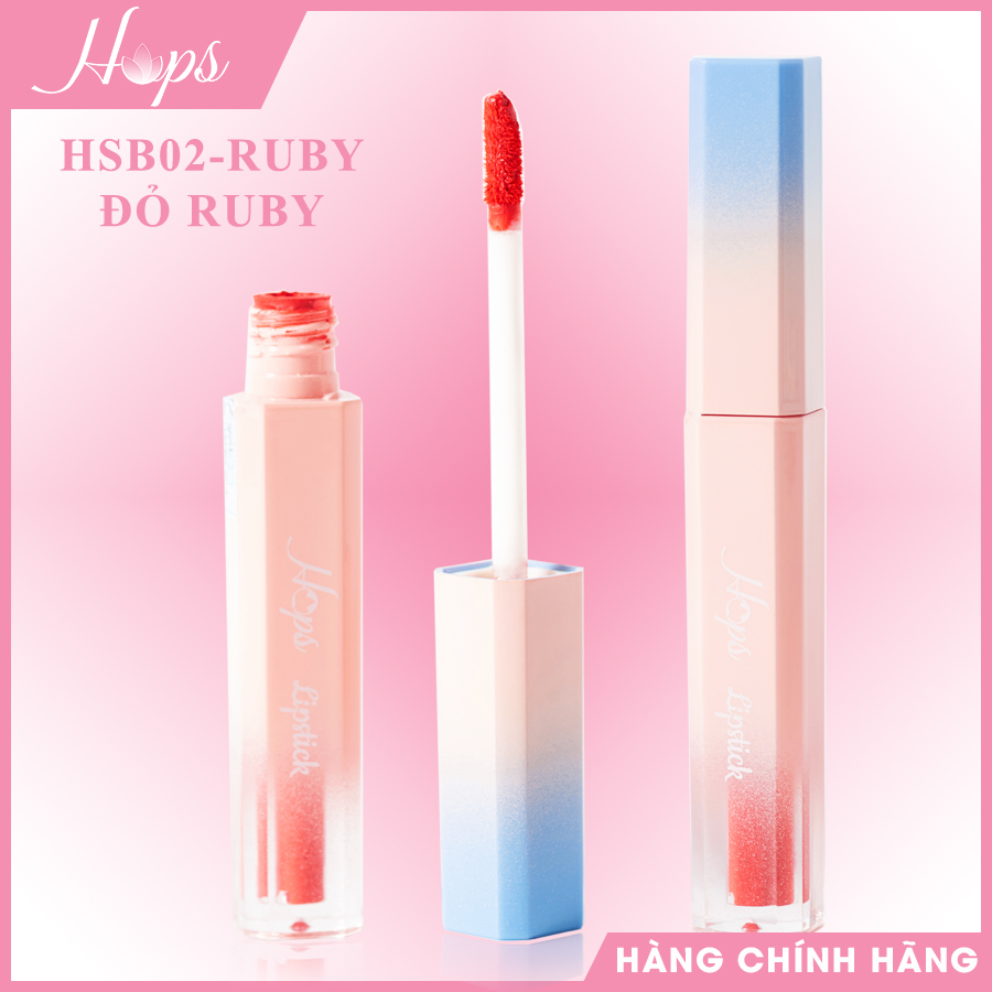 Son Kem Lì Cao Cấp Hops Hsb02 Ruby - Màu Đỏ Ruby