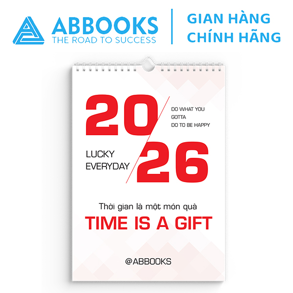 Lịch Treo Tường 2026 - Time Is A Gift - Thời Gian Là 1 Món Quà Chủ Đề Kỳ Lân Cầu Vồng Dễ Thương Kèm Sticker Trang Trí - ABBOOKS