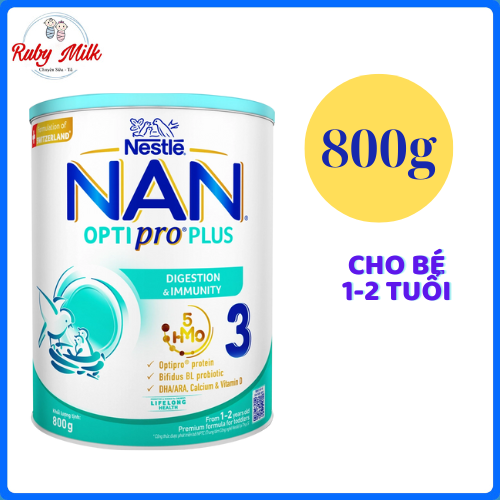 Sữa Nan Optipro PLUS 3 Lon 800g (Cho bé 1-2 tuổi)