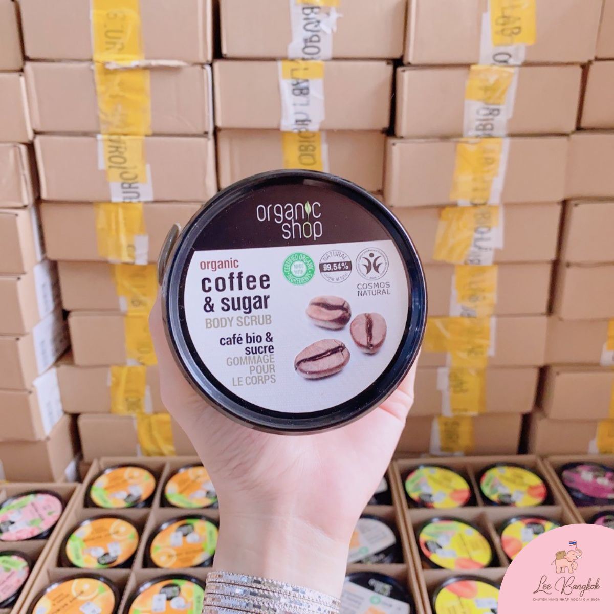 Tẩy Tế Bào Chết Toàn Thân Organic Shop Organic Coffee &amp; Sugar Body Scrub 250ml (Hương Cafe) - Leebangkok