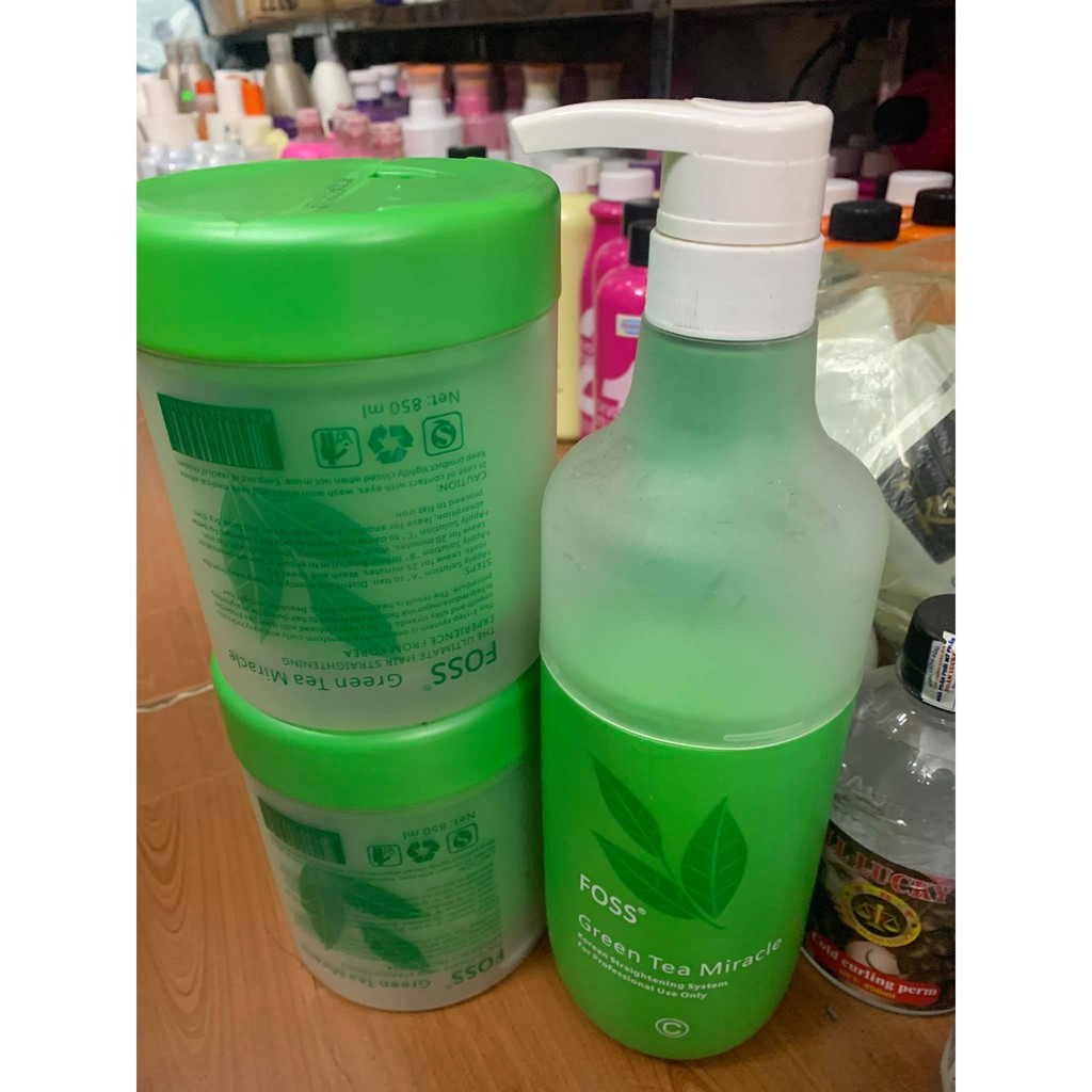 Combo ép và hấp phục hồi tóc trà xanh FOSS Green Tea Miracle 850ml x3