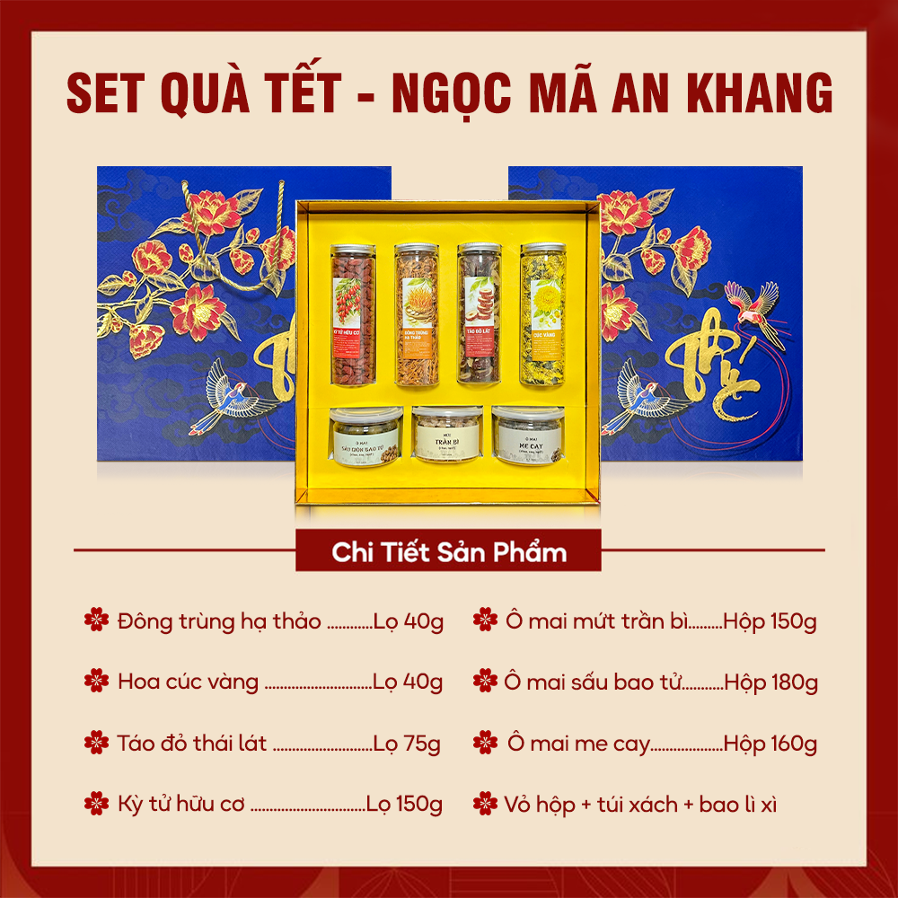 Hộp quà tết Thiên Mã Thịnh Vượng gồm 5 loại trà thượng hạng trà thảo mộc tốt cho sức khỏe ý nghĩa