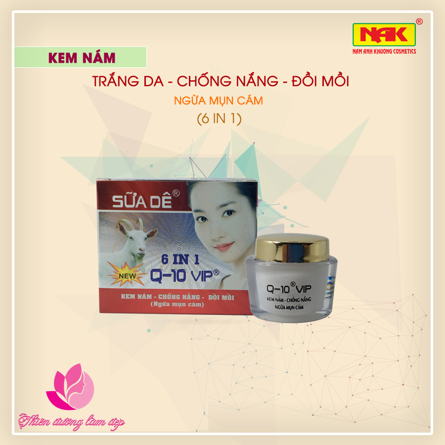 Kem Nám Chống Nắng Đồi Mồi Ngừa Mụn Cám 6 In 1 Q - 10 Sữa Dê - 25G