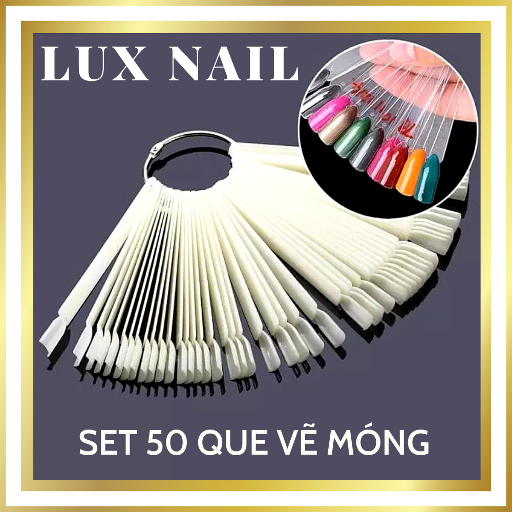 Set 50 móng que vẽ móng vẽ mẫu trưng bày mẫu tập sơn tập vẽ nail