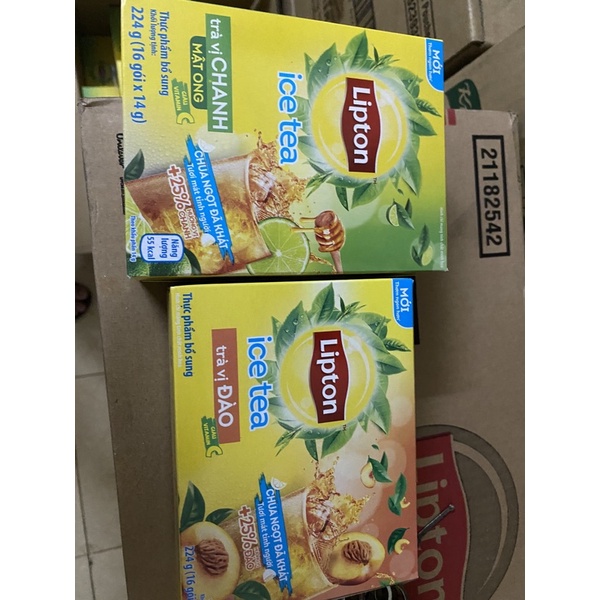Lipton Trà Hòa Tan Vị Chanh / Đào Mật Ong 16 Gói X 14G