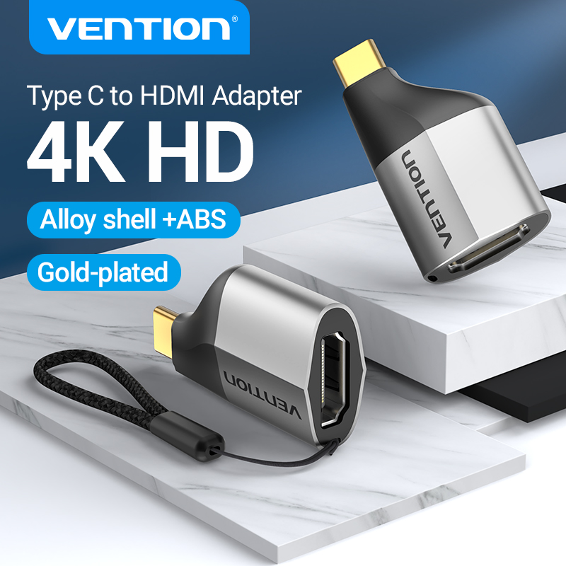 Vention USB Type C HDMI Adapter 4K USB C to HDMI 2.0 Adapter 4K 60Hz UHD Smart Security Chip for Lap