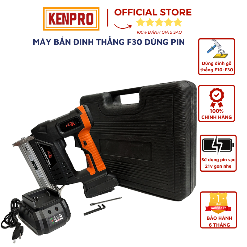 Súng Bắn Đinh Gỗ F30 Dùng Pin KENPRO - Thiết Bị Xây Dựng Chuyên Nghiệp