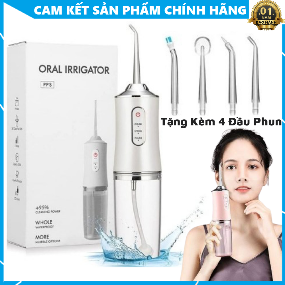 [BẢO HÀNH 1 NĂM] Tăm Nước Cầm Tay Oral Irrigator – Có 3 chế độ làm sạch công nghệ Châu Âu Kèm máy lấy cao răng tại nhà đánh bay những mảng bám cứng đầu tăm nước xiaomi  tăm nước panasonic
