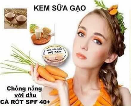 Kem Chống Nắng Trang Điểm Dưỡng Trắng Da Ban Ngày Từ Sữa Gạo Meken