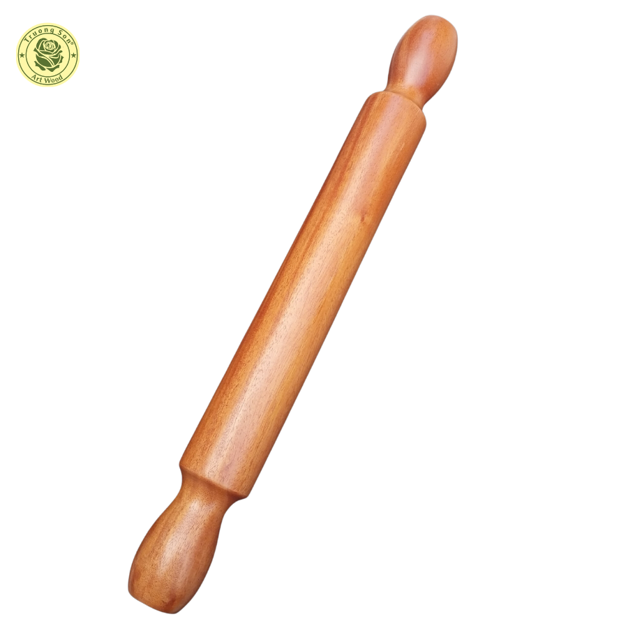 [HCM]Cây Lăn Bột  Bằng Gỗ Xà Cừ Dài 39 45 cm  Đường Kính 4 - 5 Cm - Đồ Gỗ Nhà Bếp Thương Hiệu Trường