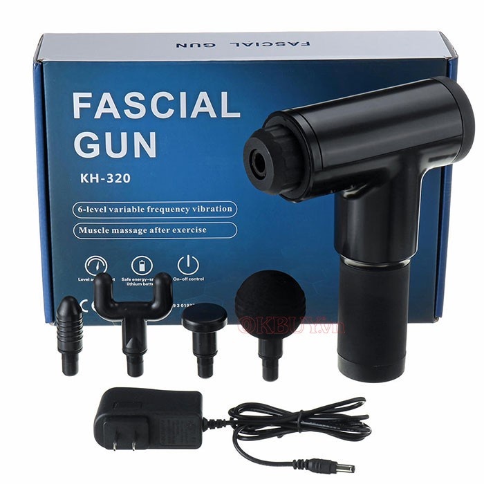 Máy massage cầm tay Fascial Gun KH-320 Súng massage giãn cơ bắp Fascial Gun cao cấp Súng Massage Gun