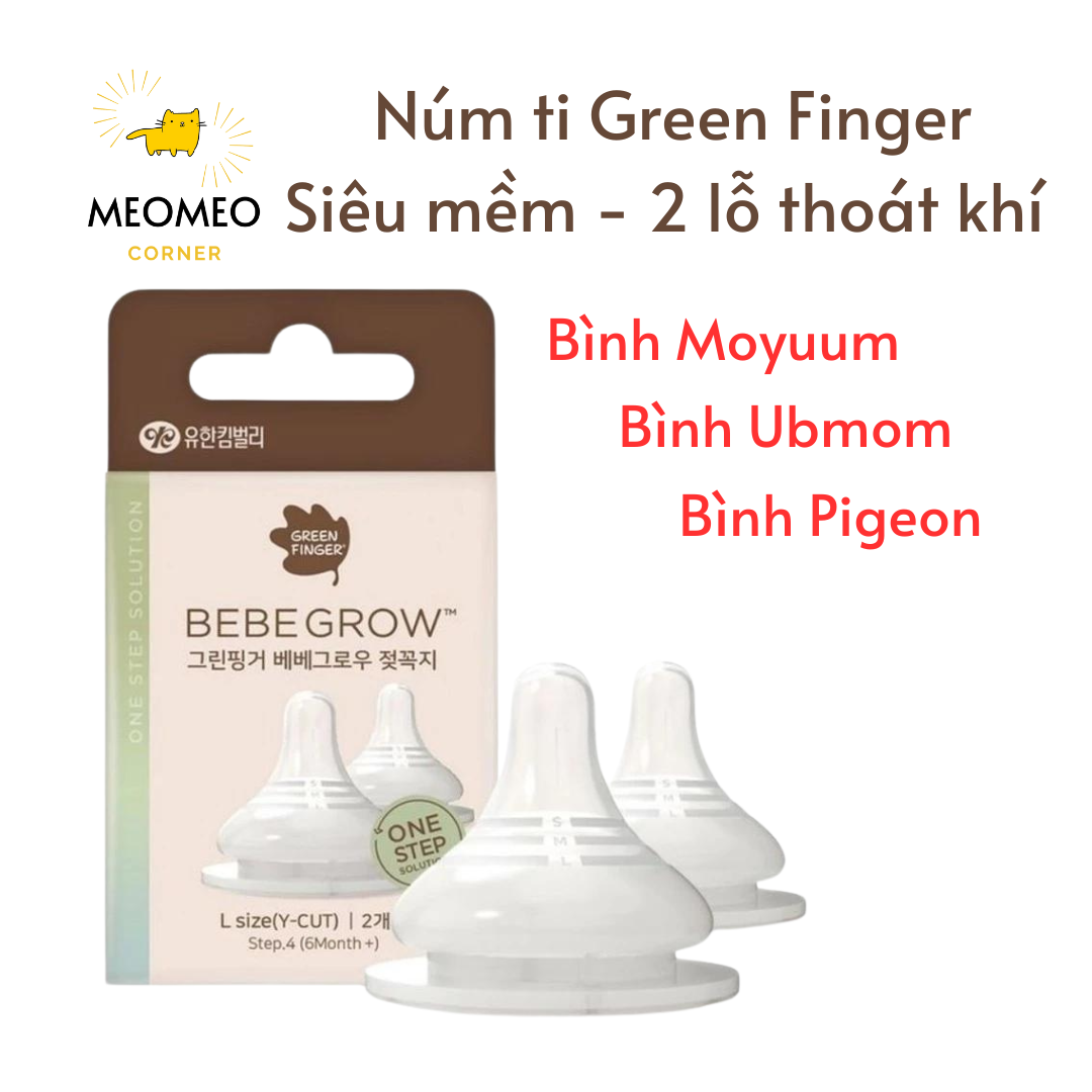 Núm ti Green Finger BebeGrow Hàn quốc siêu mềm 2 van thoát khí