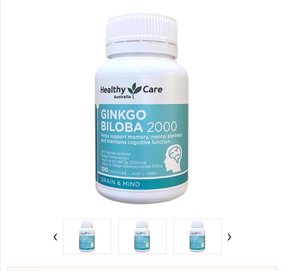[HCM]Bổ não ÚC Healthy care Ginkgo Biloba 2000mg 100 viên