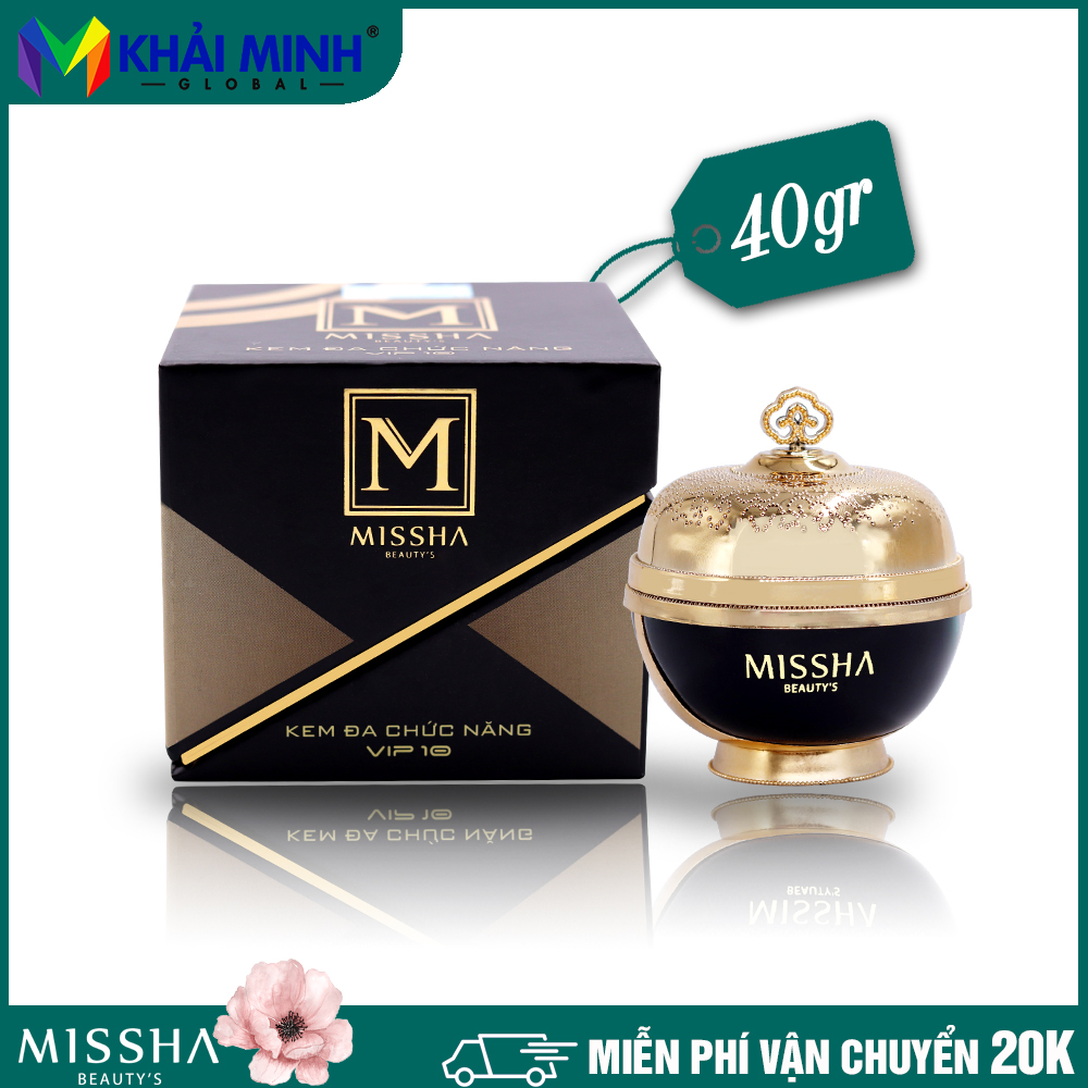 Kem Dưỡng Trắng Da Mặt Phục Hồi Da Ngăn Ngừa Lão Hóa Đa Chức Năng Cao Cấp Vip 10 Missha Beauty’s 40Gr - Mỹ Phẩm Global Khai Minh Comestic - Mỹ Phẩm Missha