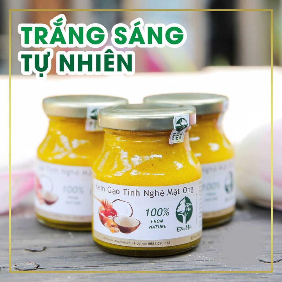 Kem gạo tinh nghệ mật ong Độc Mộc + Làm đep tự nhiên + Dưỡng trắng da - NPP Takij Viet Nam