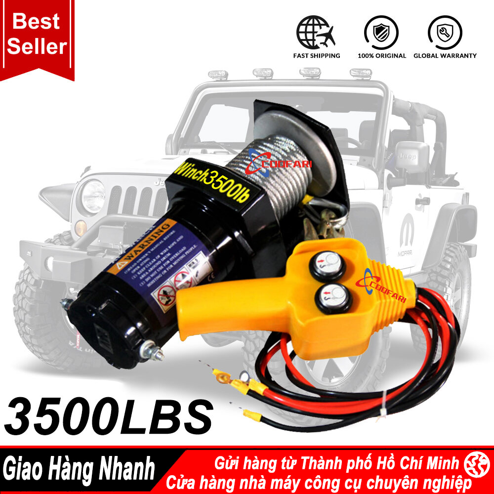 Tời điện 220v Máy tời điện 12v ác quy 4500lbs trọng tải 1590kg gắn ô tô kéo xe kéo thuyền cứu hộ