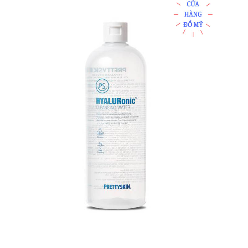 Nước tẩy trang cấp ẩm Pretty Skin Deep  HyaluRonic Cleansing Water 600ml Hàn Quốc shop Shop Hong1008
