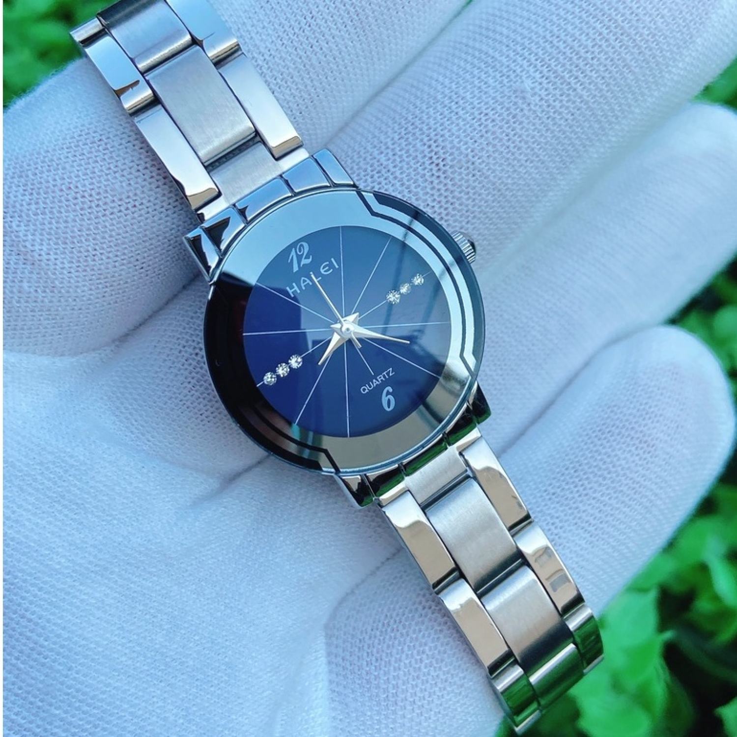 Đồng hồ nữ Halei 457M dây bạc đẹp lung linh (Có size nam)