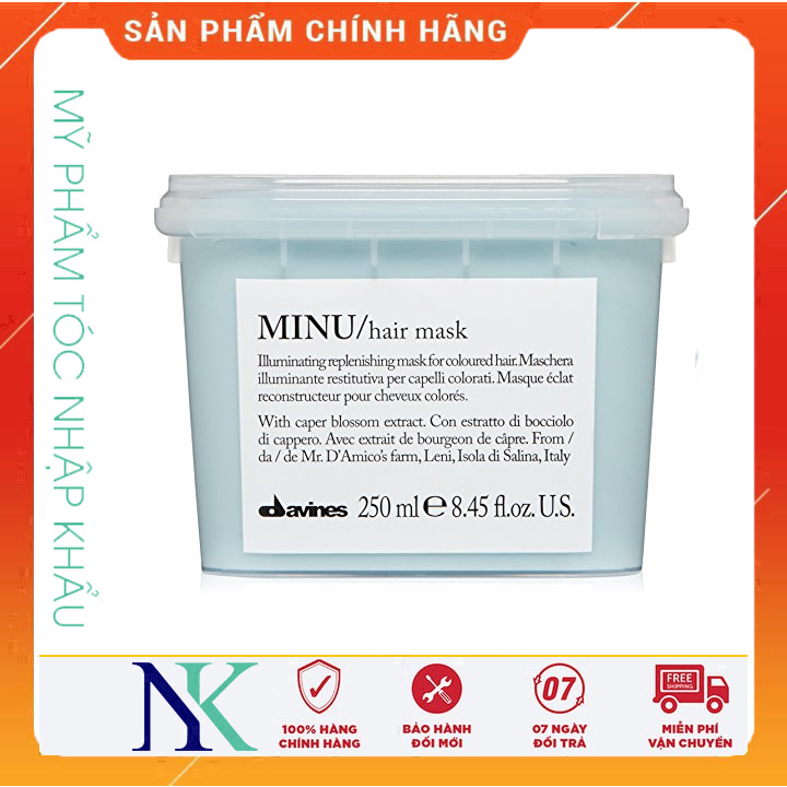 [Hcm]Mặt Nạ Dưỡng Màu Nhuộm Davines Minu 250Ml