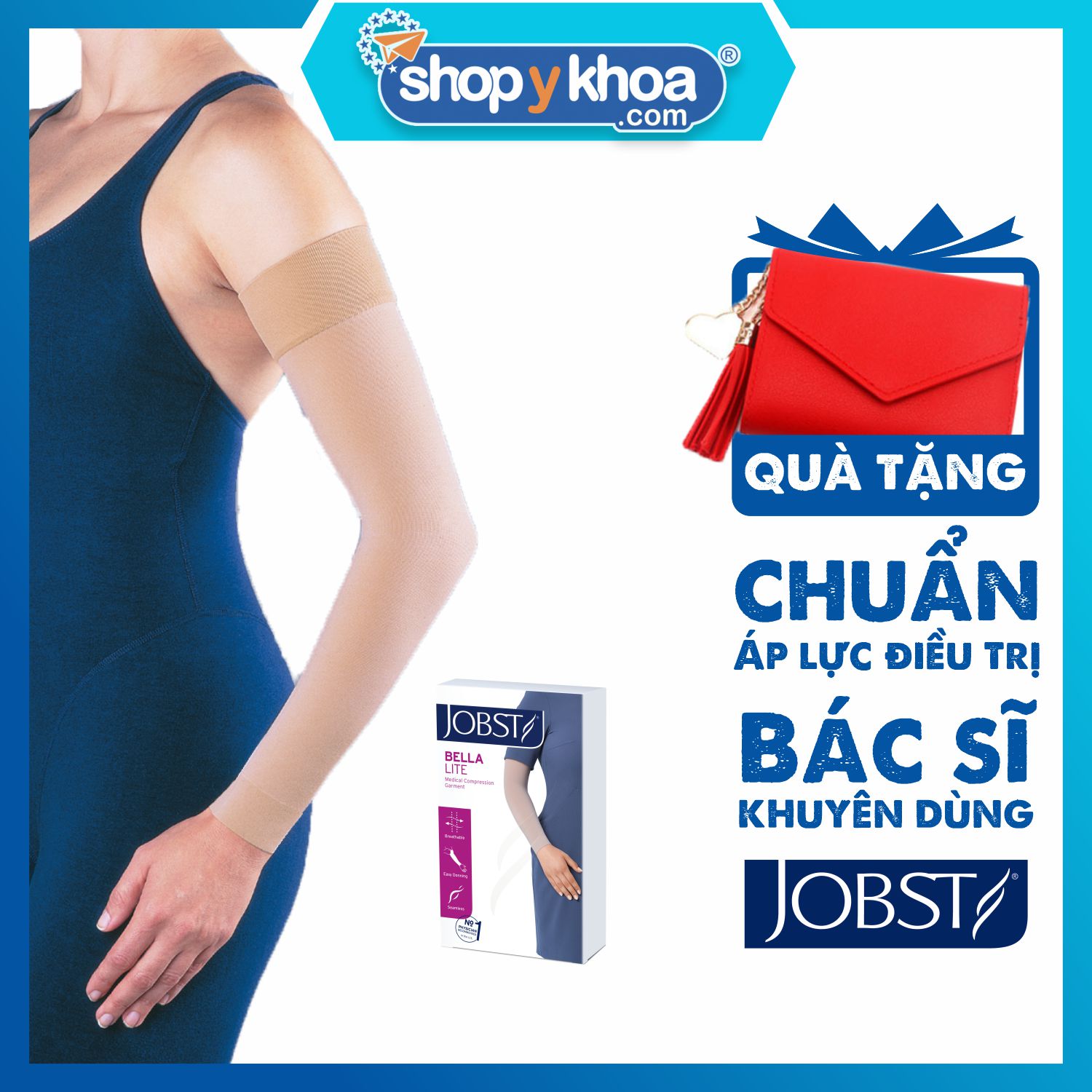 Vớ Cánh Tay Phù Bạch Huyết Jobst Bella Litechuẩn Áp Lực 20 - 30 Mmhgmàu Da