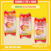 Combo 3 gói bánh pía thịt lạp Tân Huê Viên 400gr bánh pía nhân mặn đặc sản Sóc Trăng